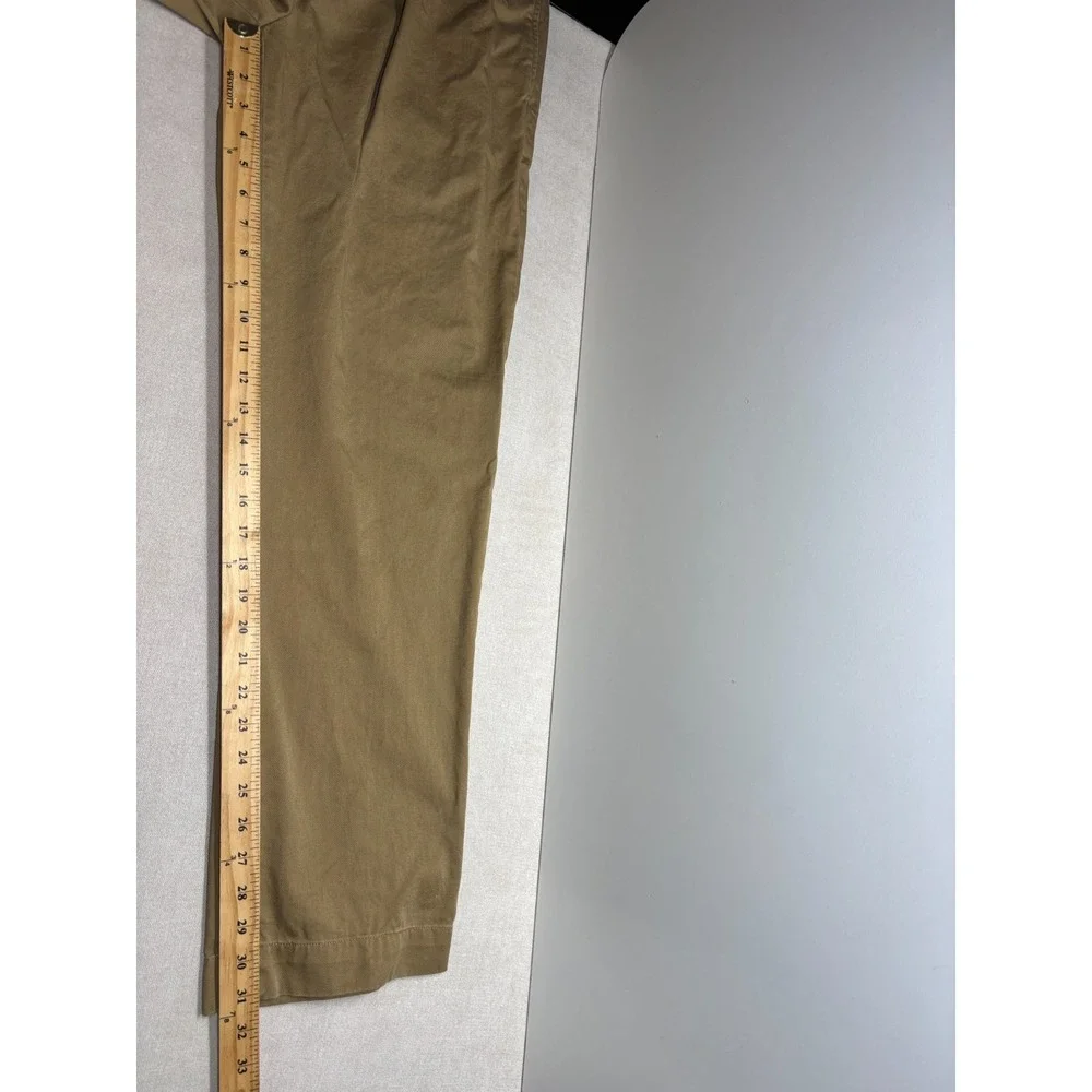 Polo Ralph Lauren Pants Mens 34/31.5 Brown Ethan 100% Cotton Pleated Trousers